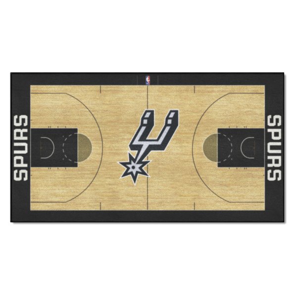 FanMats® - San Antonio Spurs 29.5" x 54" Nylon Face Basketball Court Runner Mat with "Spurs" Logo