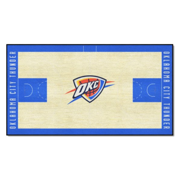FanMats® - Oklahoma City Thunder 29.5" x 54" Nylon Face Basketball Court Runner Mat with "OKC Icon" Primary Logo