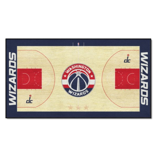 FanMats® - Washington Wizards 29.5" x 54" Nylon Face Basketball Court Runner Mat with "Star Basketball" Primary Logo