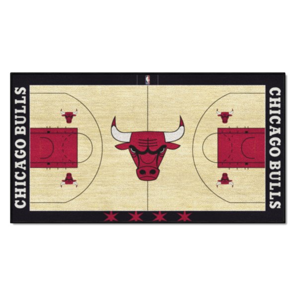 FanMats® - Chicago Bulls 24" x 44" Nylon Face Basketball Court Runner Mat with "Bull" Logo
