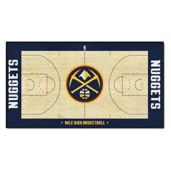 FanMats® - Denver Nuggets 24" x 44" Nylon Face Basketball Court Runner Mat with "Nuggets" Primary Logo