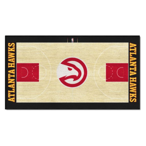 FanMats® - Atlanta Hawks 24" x 44" Nylon Face Basketball Court Runner Mat with "Hawk" Primary Icon