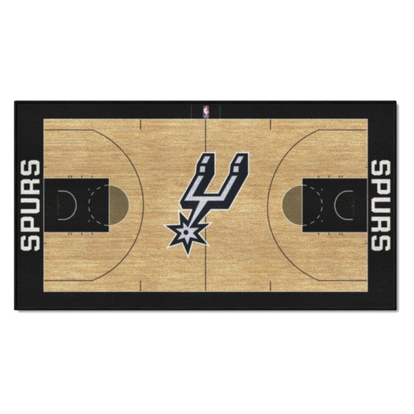 FanMats® - San Antonio Spurs 24" x 44" Nylon Face Basketball Court Runner Mat with "Spurs" Logo