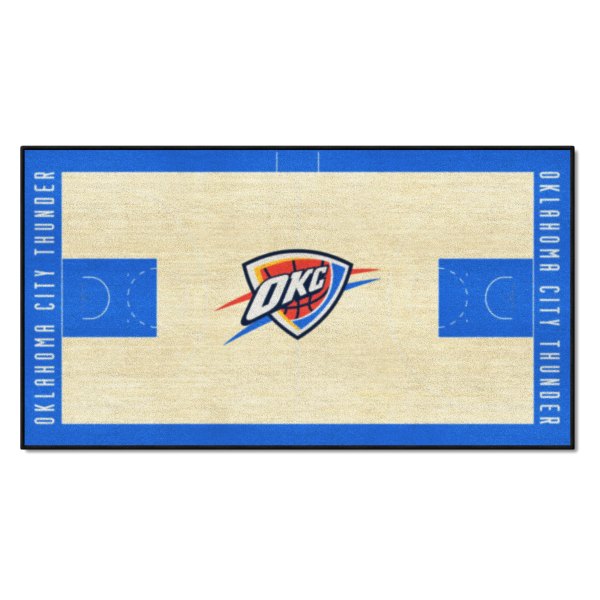 FanMats® - Oklahoma City Thunder 24" x 44" Nylon Face Basketball Court Runner Mat with "OKC Icon" Primary Logo