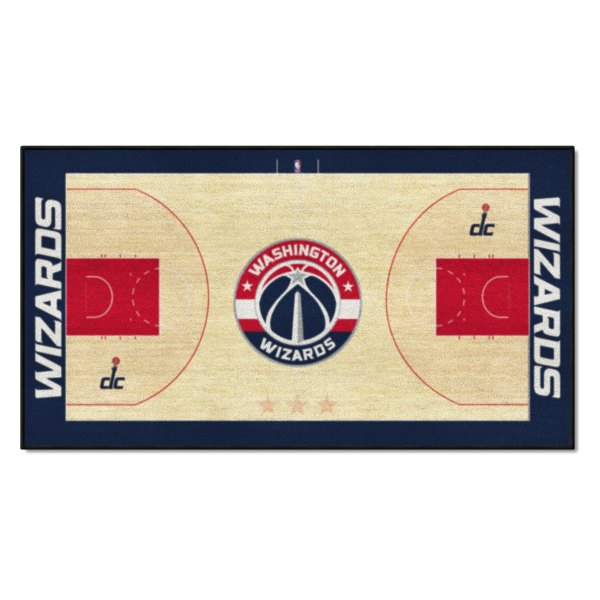 FanMats® - Washington Wizards 24" x 44" Nylon Face Basketball Court Runner Mat with "Star Basketball" Primary Logo