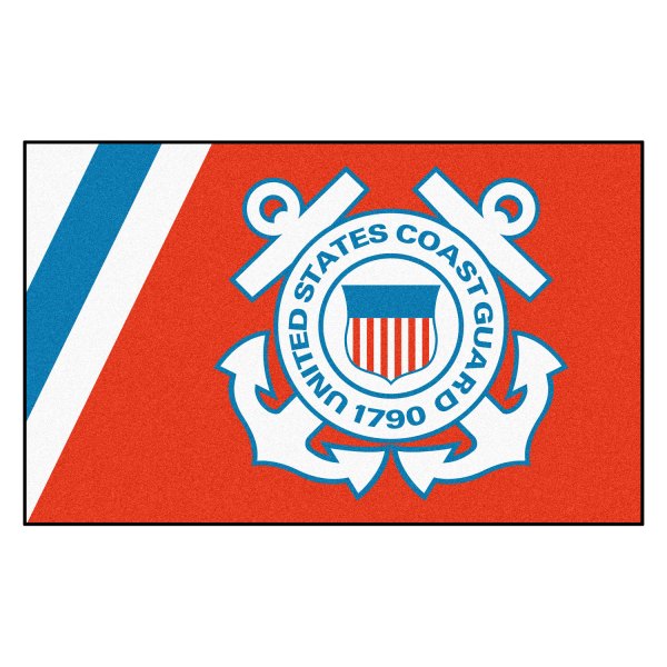 FanMats® - U.S. Coast Guard 48" x 72" Nylon Face Ultra Plush Floor Rug with "U.S. Coast Guard" Official Logo