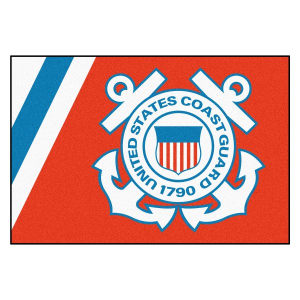 FanMats® - U.S. Coast Guard 60" x 96" Nylon Face Ultra Plush Floor Rug with "U.S. Coast Guard" Official Logo