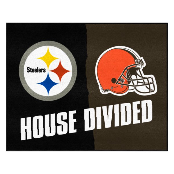 FanMats® - Pittsburgh Steelers/Cleveland Browns 33.75" x 42.5" Nylon Face House Divided Floor Mat
