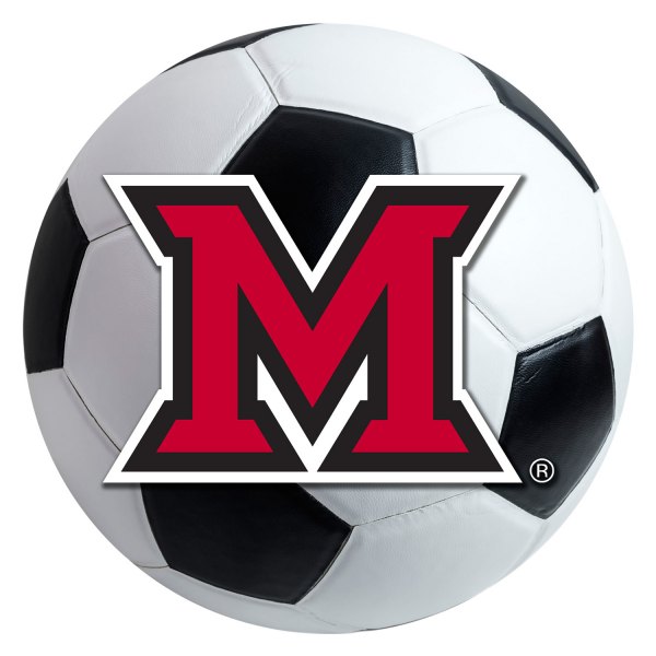 FanMats® - Miami University (OH) 27" Dia Nylon Face Soccer Ball Floor Mat with "Block M" Logo