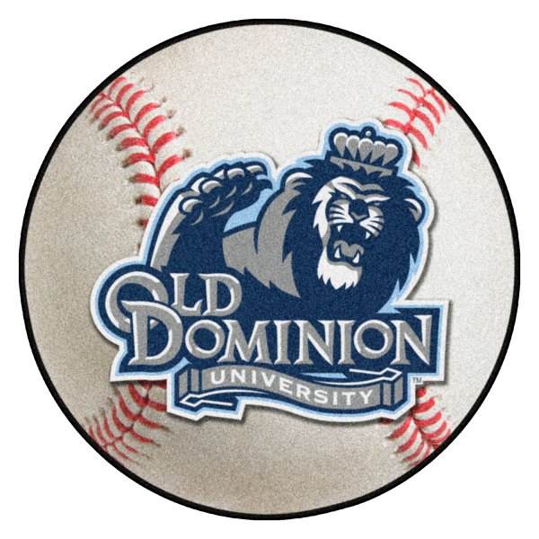 FanMats® - Old Dominion University 27" Dia Nylon Face Baseball Ball Floor Mat with "Lion & Wordmark" Logo