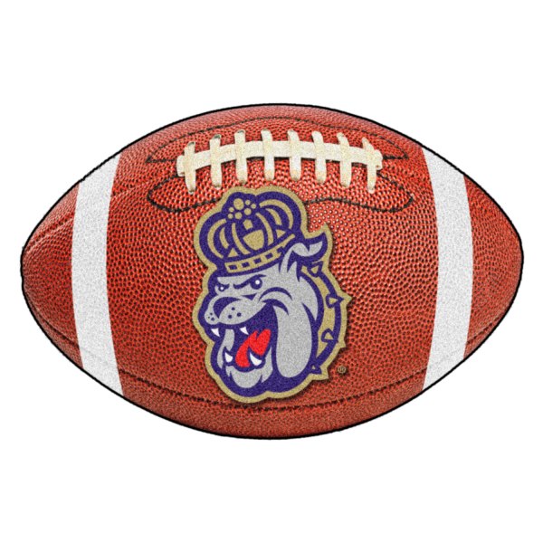 FanMats® - James Madison University 20.5" x 32.5" Nylon Face Football Ball Floor Mat with "Duke Dog" Logo