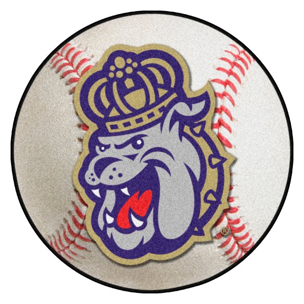 FanMats® - James Madison University 27" Dia Nylon Face Baseball Ball Floor Mat with "Duke Dog" Logo