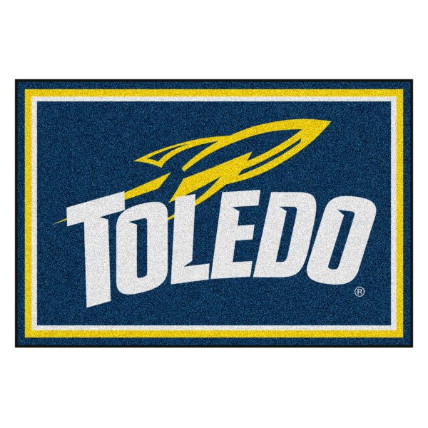FanMats® - University of Toledo 60" x 96" Nylon Face Ultra Plush Floor Rug with "Rocket & Toledo" Logo