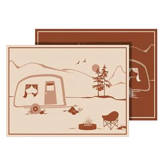 Faulkner® - 9'W x 12'L Beige "Home Is Where We Park It" Polypropylene Reversible Patio Mat