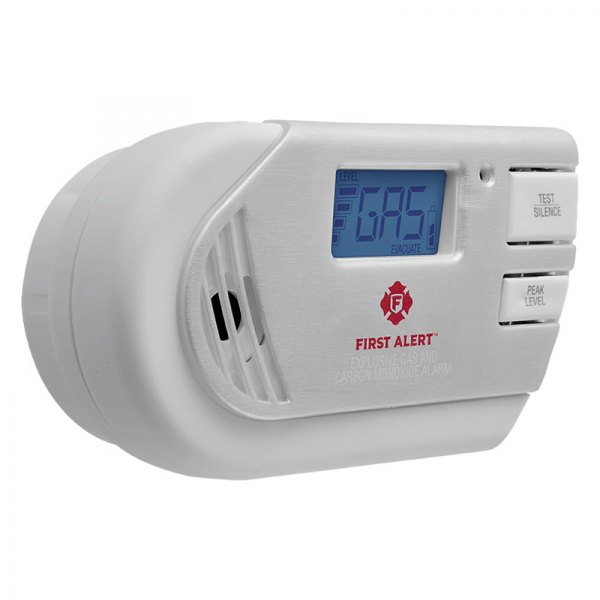 First Alert® - White Surface Mount Explosive Gas/Carbon Monoxide Alarm with Battery Backup & Digital Display