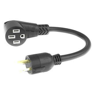 Furrion® 2021123845 - 12" Dogbone Power Adapter with Standard Grip (30A Locking Male x 50A Straight Female)