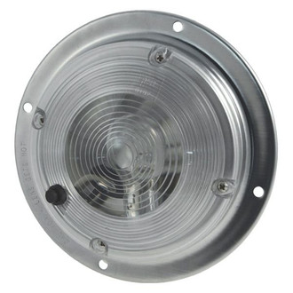 Grote® 61821 - Round Clear Lens Chrome Case Incandescent Surface Mount Dome Light With Switch