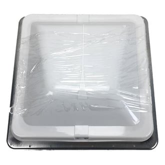 Heng's® - 14" x 14" Galvanized Metal Base Roof Vent with White Manual Lid