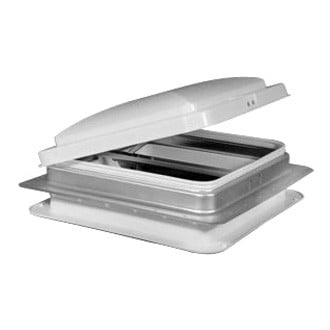 Heng's® - 14" x 14" Galvanized Metal Base Roof Vent with Pure White Manual Lid