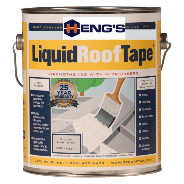 Heng's® - LiquidRoofTape™ 120 oz. Light Gray Roof Coating