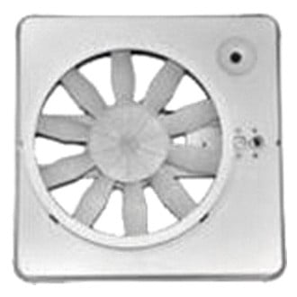 Heng's® - 14" x 14" Powder Coated Metal Base UV Resistant Roof Vent with White Manual Lid & Fan