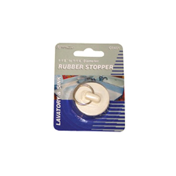 Howard Berger® - Rubber Plastic White Sink Stopper with Ring