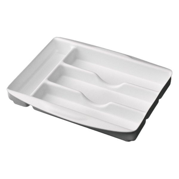 Icon Technologies® - White Plastic Sliding Cutlery Tray with Compartments