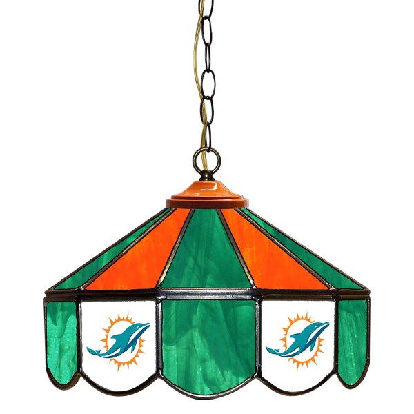 Imperial International® - NFL 14" Glass Pub Lamp with Miami Dolphins Logo