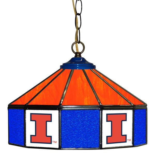 Imperial International® - Collegiate 14" Glass Pub Lamp with University of Illinois Logo