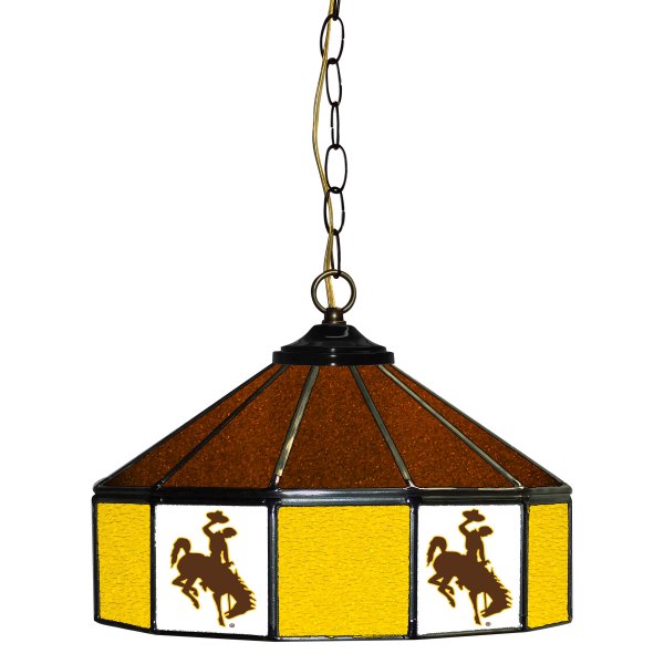 Imperial International® - Collegiate 14" Glass Pub Lamp with University of Wyoming Logo