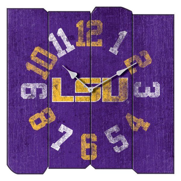 Imperial International® - Collegiate Vintage Square Clock with Louisiana State University Logo