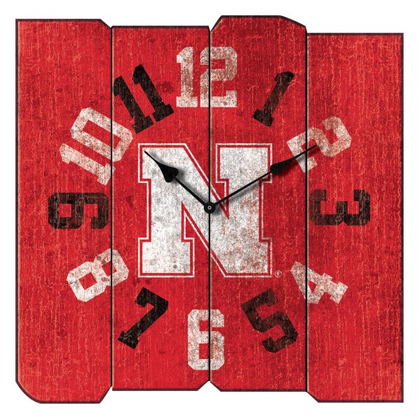 Imperial International® - Collegiate Vintage Square Clock with University of Nebraska Logo