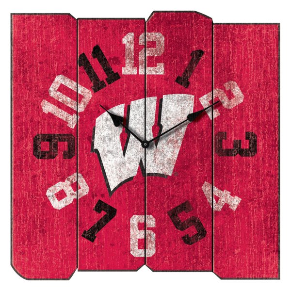 Imperial International® - Collegiate Vintage Square Clock with University of Wisconsin Logo