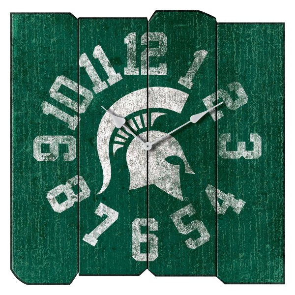 Imperial International® - Collegiate Vintage Square Clock with Michigan State University Logo