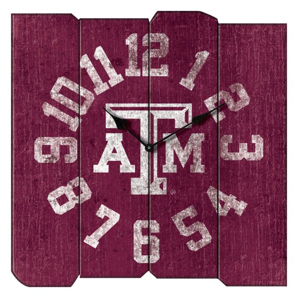 Imperial International® - Collegiate Vintage Square Clock with Texas A&M University Logo