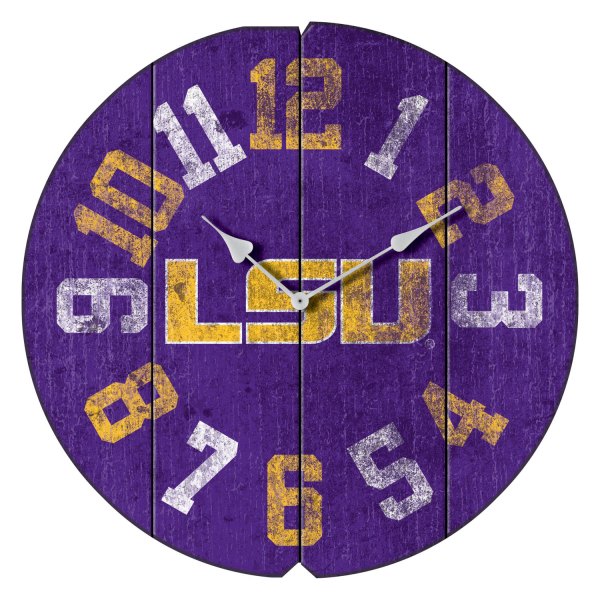 Imperial International® - Collegiate Vintage Round Clock with Louisiana State University Logo