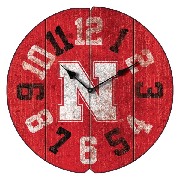 Imperial International® - Collegiate Vintage Round Clock with University of Nebraska Logo