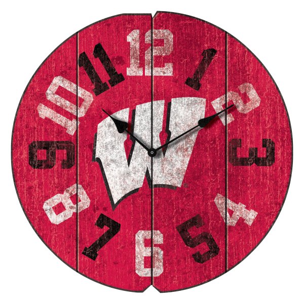 Imperial International® - Collegiate Vintage Round Clock with University of Wisconsin Logo