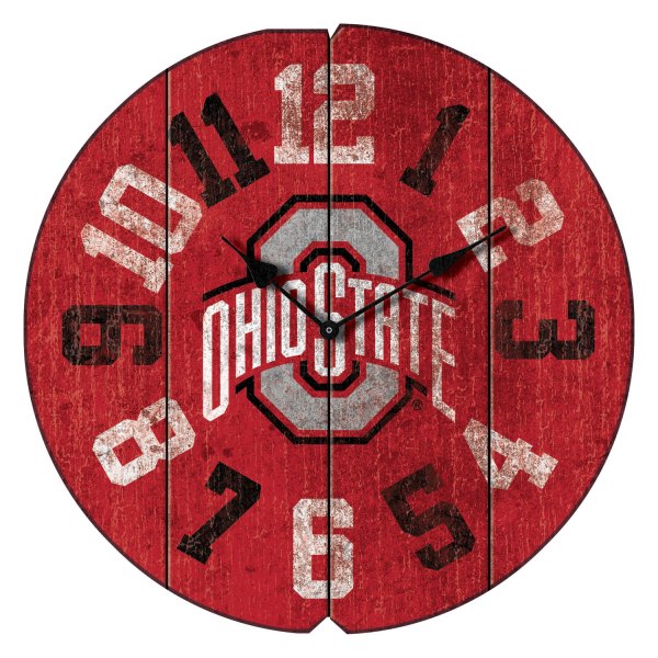 Imperial International® - Collegiate Vintage Round Clock with Ohio State Buckeyes Logo