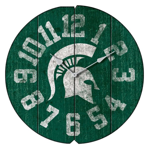 Imperial International® - Collegiate Vintage Round Clock with Michigan State University Logo