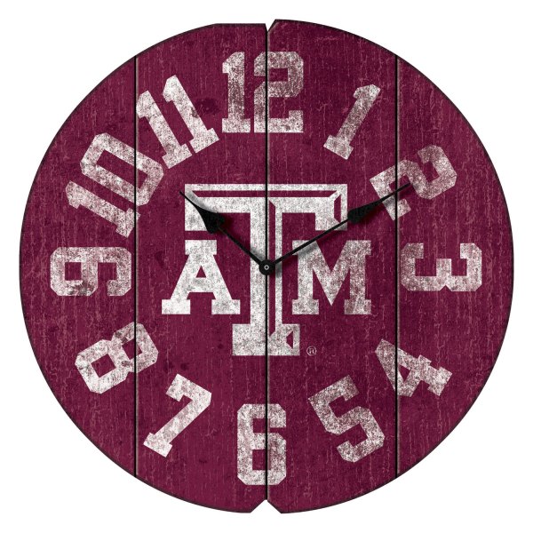 Imperial International® - Collegiate Vintage Round Clock with Texas A&M University Logo