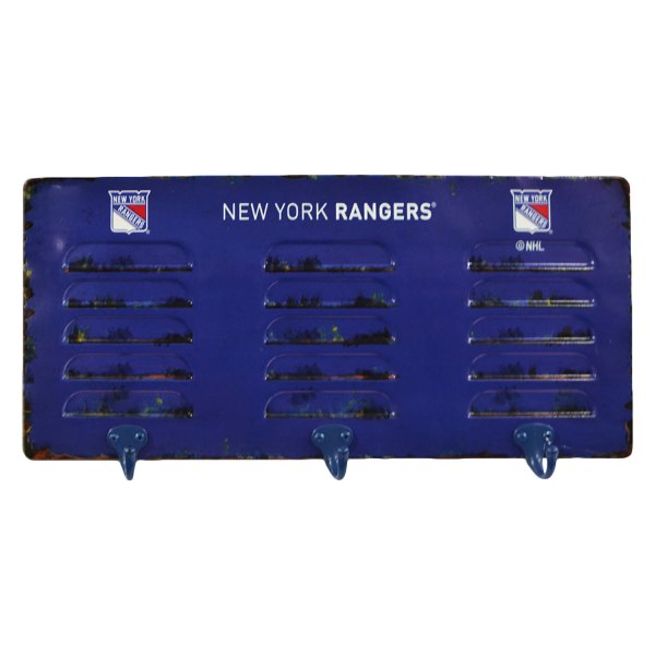 Imperial International® - NHL 3 Hook Metal Locker Coat Rack with New York Rangers Logo