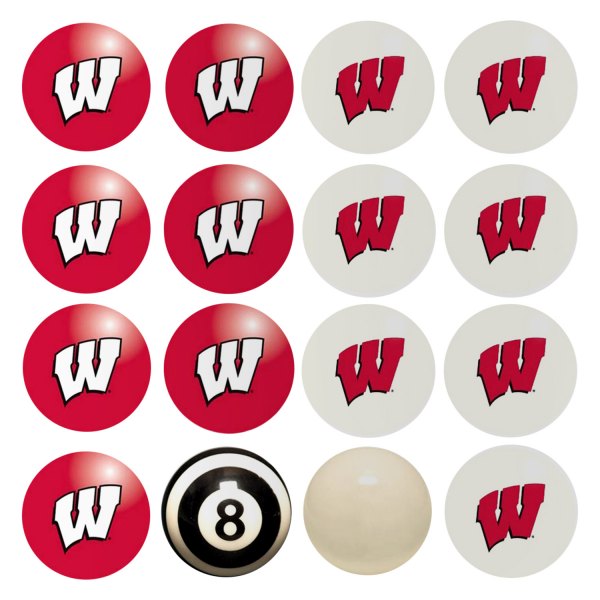Imperial International® - Collegiate Home vs. Away Billiard Ball Set with University of Wisconsin Logo