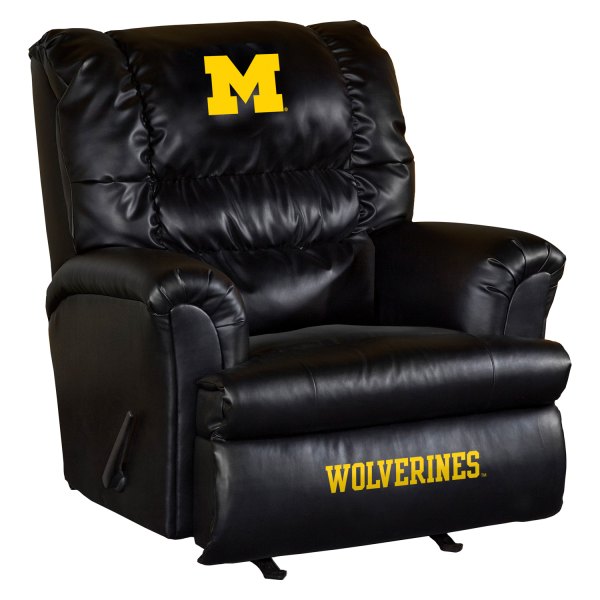 Imperial International® - Collegiate Big Daddy Leather Recliner with University of Michigan Logo