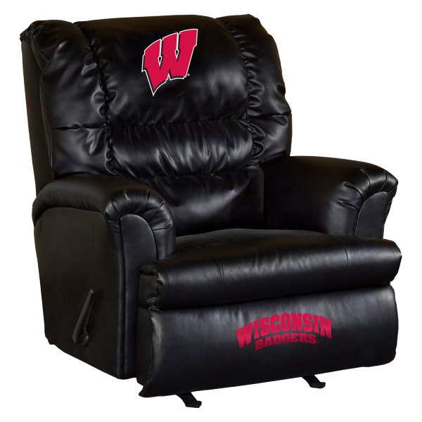 Imperial International® - Collegiate Big Daddy Leather Recliner with University of Wisconsin Logo