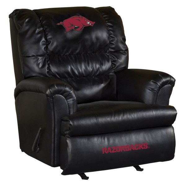 Imperial International® - Collegiate Big Daddy Leather Recliner with University of Arkansas Logo