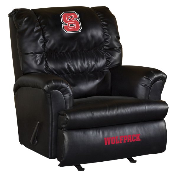 Imperial International® - Collegiate Big Daddy Leather Recliner with North Carolina State University Logo