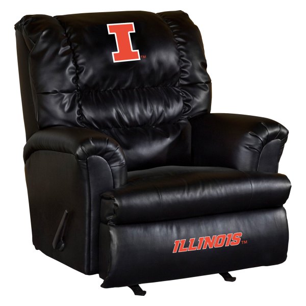 Imperial International® - Collegiate Big Daddy Leather Recliner with University of Illinois Logo