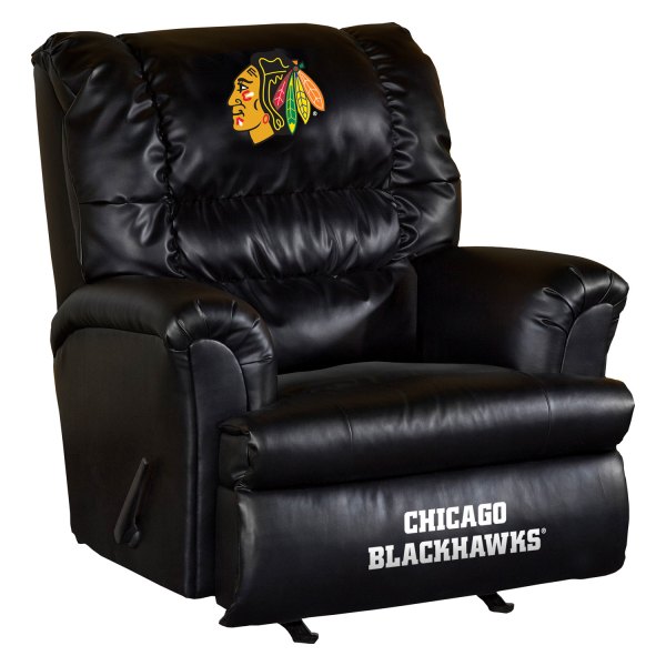 Imperial International® - NHL Big Daddy Leather Recliner with Chicago Blackhawks Logo