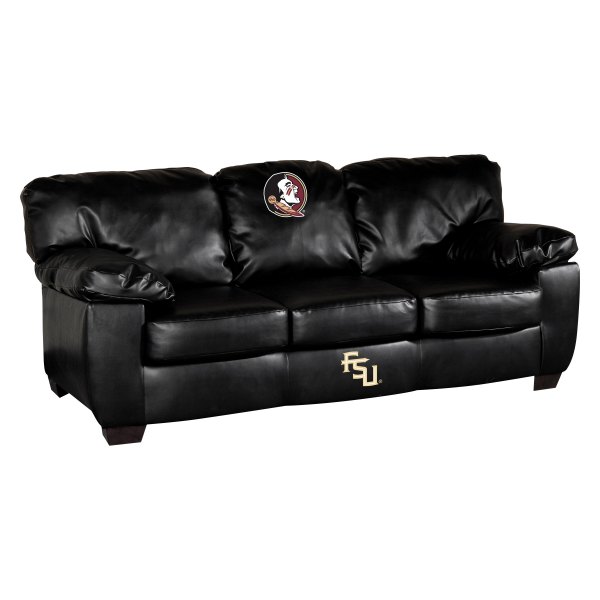 Imperial International® - Collegiate Classic Black Leather Sofa with Florida State University Logo